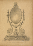 Silver toilet-glass, partly gilt and decorated with pearls and precious stones.