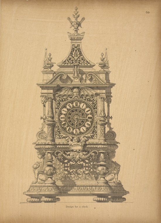 Design for a clock. - NYPL Digital Collections