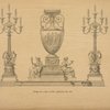 Design for a suite of table candelabra and vase.