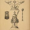 Cruet, napkin ring and mustard pot with spoon.