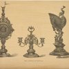 Clock, candelabrum and Nautilus cup.