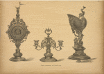 Clock, candelabrum and Nautilus cup.