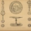 Chatelaines, designs for enamelled ladies' watches and jewel tray. Parisian designs.