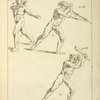 Three male figures in twisting positions