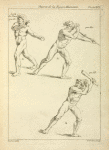 Three male figures in twisting positions