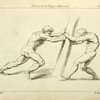 Two figures straining against a post