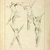 Four studies of crucified figures