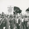 Men with sign "International Ladies' Garment Workers' Union"