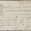 Bill of Irish Woollen Warehouse