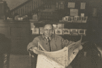 Melville Herskovits with newspaper