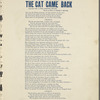 The cat came back
