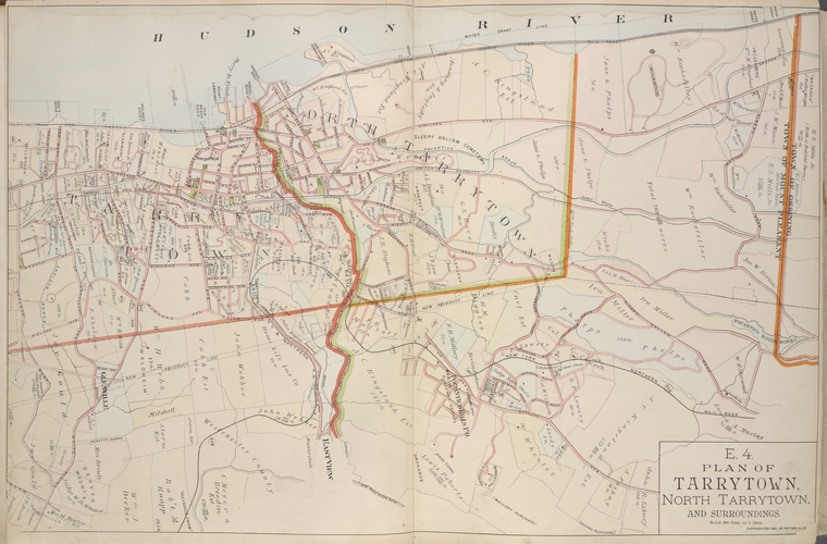 Plan of Tarrytown, North Tarrytown, and Surroundings. NYPL Digital Collections