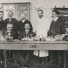 A group of psychiatrists in the psychiatric clinic of the University of Munich: Alois Alzheimer and Solomon C. Fuller seated in front row; standing in back row, left to right: Baroncini, Baroncini, Von Norbert, Ranke, and unidentified.