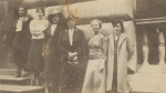 Retirement of supervising librarian Leah Lewison of 115th Street Branch. Left to right: Regina  Andrews, Carolyn Trumpass, Rosa Zubilaga Montera, Leah Lewison, an unidentified woman and Tiffany (?)