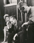 Wendy Hiller, Franchot Tone, and Cyril Cusack in the stage production A Moon for the Misbegotten