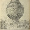 Première ascension captive de Pilâtre de Rozier, au jardin Reveillon, le 15 octobre 1783. Dessin aquarellé de Desrais.