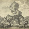 Projet d'un monument à la gloire des premiers navigateurs aériens, à élever sur le bassin des Tuileries. Gravure anonyme.
