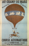 Affiche de la première Ascension équestre de Poitevin au Champ de Mars, le 7 juillet 1850.