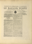 Numéro du journal Le Ballon-Poste imprimé sur papier pelure.