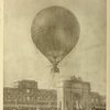 Le grand ballon captif à vapeur de Henri Giffard dans la Cour des Tuileries, en 1878. Tableau à l'huile.