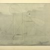 Aquarelle représentant un essai de vol par ailes battantes dans la première partie du XIXe siècle.