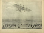 Estampe anglaise de 1843 représentant l'aèroplane d'Henson dans un vol supposé aux environs de Londres.