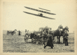 Vol de Wilbur Wright accompli à Pau, en janvier 1909, avec son élève Paul Tissandier.