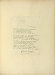 Poésie autographe d'Edmond Rostand dédiée à Beaumont, le vainqueur de Paris-Rome.