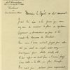 Lettre du Ct Brocard, ancien chef de l'escadrille des Cigognes, remerciant M. Lasies, député, d'avoir demandé à Guynemer les honneurs du Panthéon.