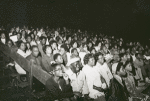 Audience members at Mobile Theater production