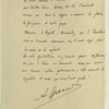 Lettre du Ct Brocard, ancien chef de l'escadrille des Cigognes, remerciant M. Lasies, député, d'avoir demandé à Guynemer les honneurs du Panthéon.