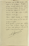 Lettre du Ct Brocard, ancien chef de l'escadrille des Cigognes, remerciant M. Lasies, député, d'avoir demandé à Guynemer les honneurs du Panthéon.