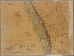 Map showing the high and low water mark and the original city grants of lands under water made to various parties from 1686 to 1873, extending from Battery to Fifty-first Street, Hudson and East Rivers, New York City, also the several pier and bulkhead lines established from 1750 to 1873