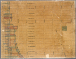Map showing the high and low water mark and the original city grants of lands under water made to various parties from 1686 to 1873, extending from Battery to Fifty-first Street, Hudson and East Rivers, New York City, also the several pier and bulkhead lines established from 1750 to 1873