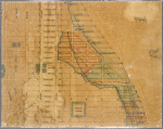 Map showing the high and low water mark and the original city grants of lands under water made to various parties from 1686 to 1873, extending from Battery to Fifty-first Street, Hudson and East Rivers, New York City, also the several pier and bulkhead lines established from 1750 to 1873