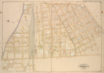 Queens, Vol. 1, Double Page Plate No. 7; Part of Ward 4, Jamaica; [Map bounded by Rockaway Turnpike, Vanderbilt Ave., Foley Ave., Campion Ave., Rose Ave., Mc.Auley Ave., Van Wyck Ave., Lester Ave., Agnolia Ave., Johnson Ave., Chichester Ave., Atlantic Ave., Beaufort Ave., Broadway, Whittier Ave., Bryant Ave., Lowell Ave., Longfellow Ave., Remington Ave., Liberty Ave., Wells Ave., Bandman Ave., Humboldt Blvd., Sylvester Ave., Shore Ave., Lincoln Ave.; Including Fulton St., Alsop St., Tyndall St., Guilford St., Clinton St., Carll St., Archer St., Jefferson St., Beaufort St., Elm St., Jay St., Henry St., Wyckoff St., Dean St., Baltic St., Allen St., West St., Swale Road, South St., 1st St., 2nd St.; Including Kissam PL., Archer PL., Hanson PL., Clifton PL., Bath PL., Irving PL., Napier PL., Blanco PL., Otto PL., Lux PL.]