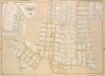 Queens, Vol. 1, Double Page Plate No. 27; Sub Plan No. 2; [Map bounded by Springfield Road, Bank St., Clinton St., Hancock St., Halsey St., Raplee St., Decatur St.; Including Lincoln Road, St. Marks Ave.]; Part of Ward 4; Jamaica; [Map bounded by Bank St., Claire Ave., Farmers Ave., Long Island R.R., Locust Ave., Central Ave., Thron St., Rose St., Franklin Ave.; Including Estelle St., Morrell St., Roberts St., Ellsworth St., Everts St., Queens St., Luzon St., Chapman St., Jeni St., Morton St., Clove St., Green St., Amity St., Roosevelt St.]; Sub Plan No. 1; [Map bounded by Banks Ave., Armida Ave.; Including Claire Ave., Berkeley Ave.]