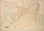Queens, Vol. 1, Double Page Plate No. 34; Part of Ward 5; Farrockaway; [Map bounded by The Strand; Cornell Ave., Clinton Ave., Mott Ave.; Including Central Ave., Bay Ave., Fulton Ave., Rochester Ave., Nortons Creek, Jamaica Bay]; Sub Plan; [Map bounded by Bay Ave., Central Ave., Rockaway Turnpike; Including Grand View, Boundary Line City of New York; Atlantic Ocean]