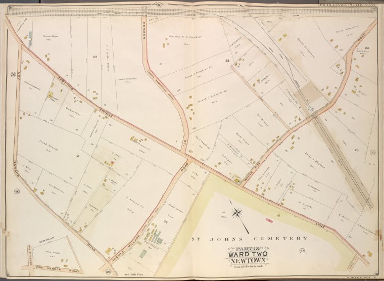 Queens, Vol. 2, Double Page Plate No. 41; Part of Ward Two Newtown ...