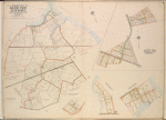 Queens, Vol. 2, Double Page Plate No. 30; Part of Ward Two Newtown, Trains Meadow, Wood Side and Elmhurst; [Map bounded by Bowery Bay, Flushing Bay, Corona, Junction Ave.; Including Elmhors Ave., Astoria and Flushing Turnpike, Woodside Ave., Jackson Ave., Bowery Bay Road]; Part of Ward Two Clendale; [Map bounded by Walnut St., Walling St., Northern Boulevard, Booulevard PL.; Including Myrtle Ave., Oceanview Ave., Bedford Ave., Martin Ave., Trotting Course Lane]; Sub Plan No. 1; [Map bounded by Old Bowery Bay Road, Jackson Creek, Jackson Mill Pond; Including Orchard St., Jackson Boulevard]; Sub Plan No. 2; [Map bounded by Trains Meadow Road, Sprague St.; Including Leverich St.]; Sub Plan No. 3; [Map bounded by Astoria and Flushing Turnpike, Frye St.; Including Hall St.]