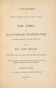 A description of the province and city of New York