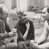 Eddie Mayehoff, Sarah Marshall, and Gore Vidal during rehearsal for A Visit to a Small Planet