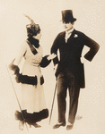 Double photograph of Julian Eltinge before and after applying his feminine makeup