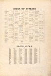 Index to Streets and Block Index. [Front]