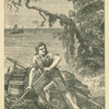Robinson Crusoe landing his raft.