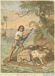 Robinson Crusoe on the raft.