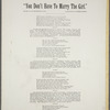 You don't have to marry the girl