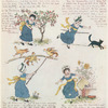 Girl playing in the garden.