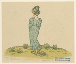 Back view of woman wearing a bonnet.
