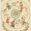 Circular design with children and flowers.]